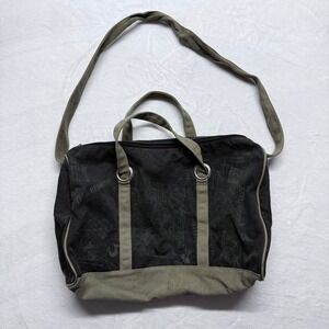 True Religion Canvas Messenger Bag Duffle‎ Style Graphic Print